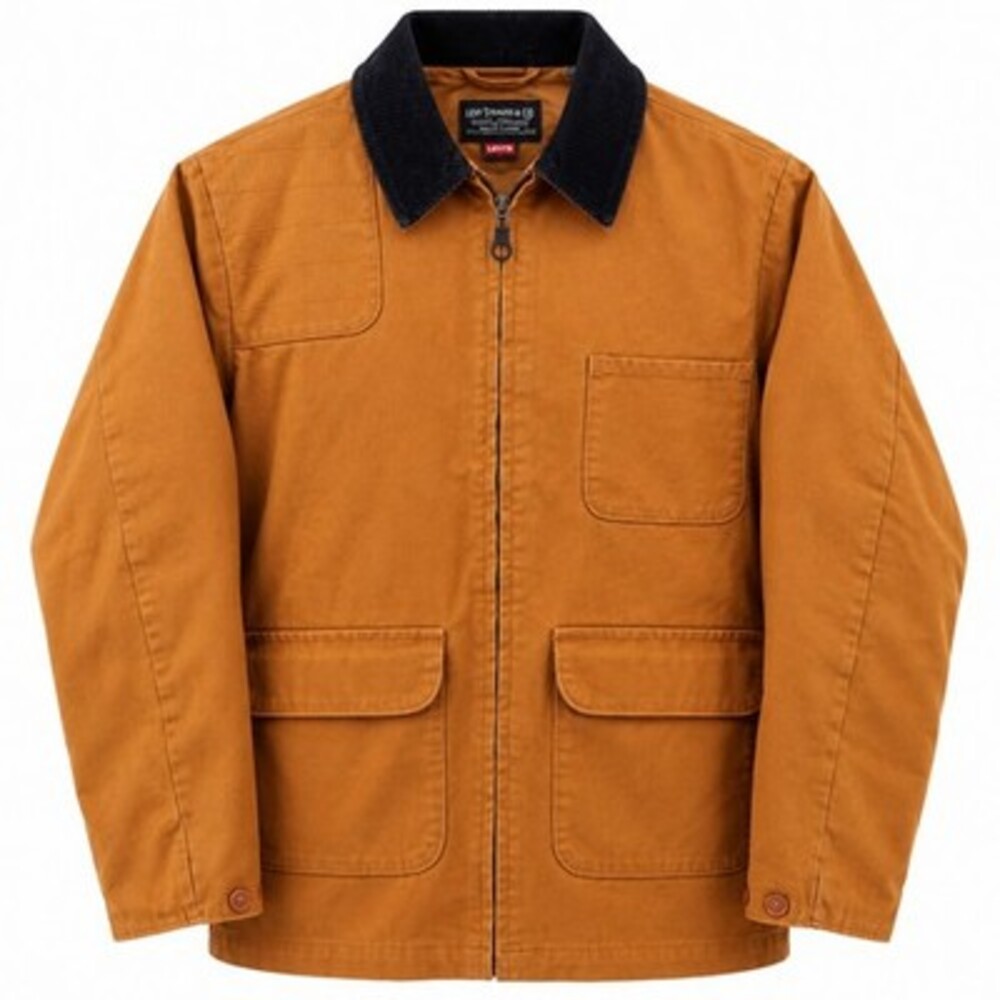 Levi's Skateboarding Field Jacket Mens Med Ochre Brown Corduroy Barn Chore Coat